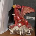 Small Red Dragon Figure with ball