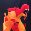 BRIGHT Red and Orange Plush Dragon 15 inch Great American