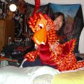 Scaly Red and Orange dragon Plush - Me and my Big stuffed dragon, he was custom stuffed at the Build a Bear Workshop.

Gotten From Classic toys.