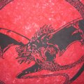 Bone dragon on red tapestry