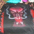 Custom Red Dragon Shirt Front - Custom dragon shirt airbrushed, front side.